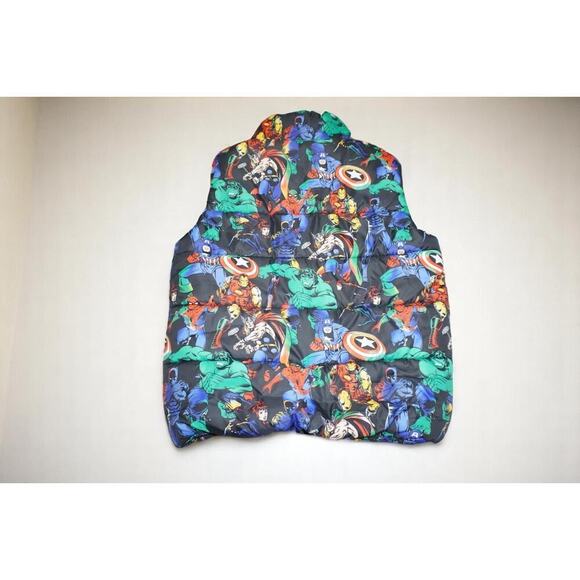 Marvel x H&M Kids Puffer Vest – Size 8-10 – Superhero Print – Black Multicolor - Picture 6 of 11